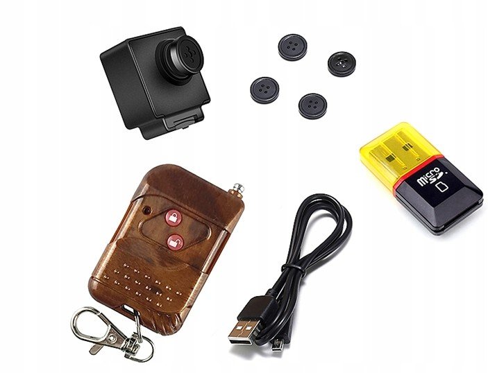 Mini Skrytá Špionážní Kamera Tlačítko Pro Video Dálkové Ovládání S Hlasem Full Hd