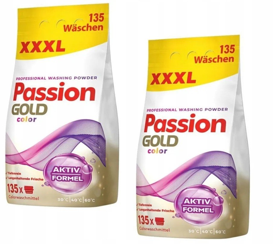 2x Passion Gold Color Německý Prací Prášek 8,1KG 135 Praní Barva