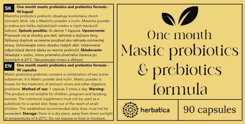 Masticha PROBIOTICS & PREBIOTICS - 90 kapslí - Herbatica