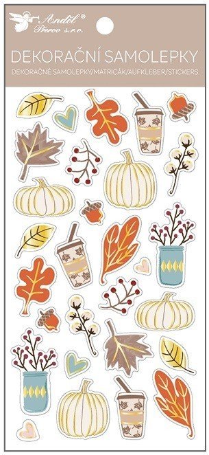 Anděl Plastické samolepky - Dýně - 10 x 21,5 cm - 40500