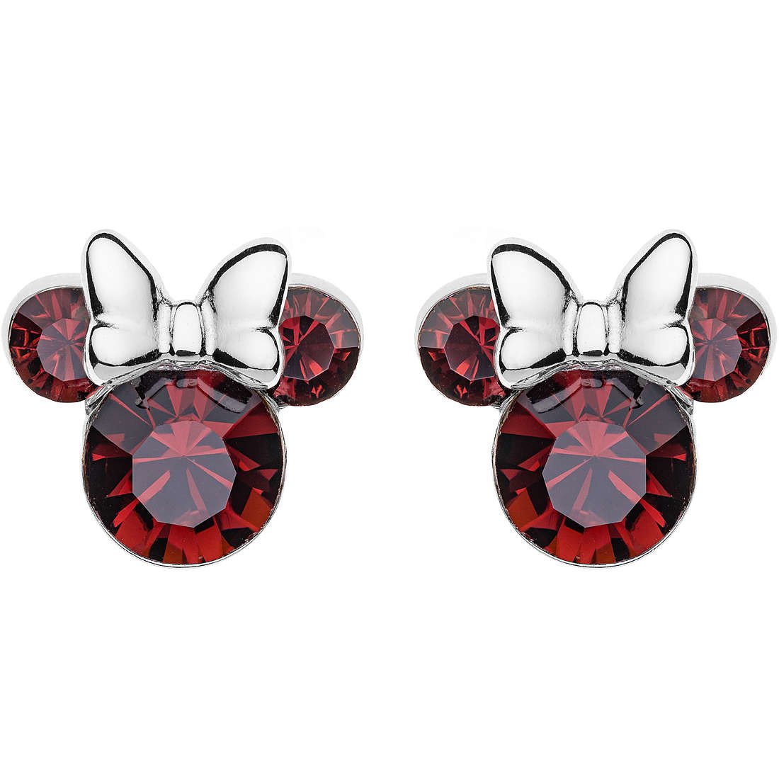 Disney Třpytivé stříbrné náušnice pecky Minnie Mouse ES00013SJANL.CS