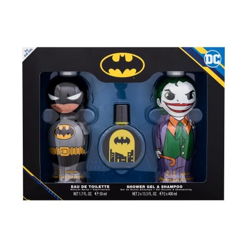 DC Comics Batman & Joker Set dárková kazeta pro děti toaletní voda Batman 50 ml + sprchový gel Batman 400 ml + sprchový gel Joker 400 ml