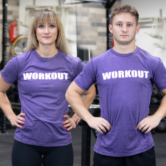 Workout Tréninkové unisex tričko WORKOUT - fialové WOR422