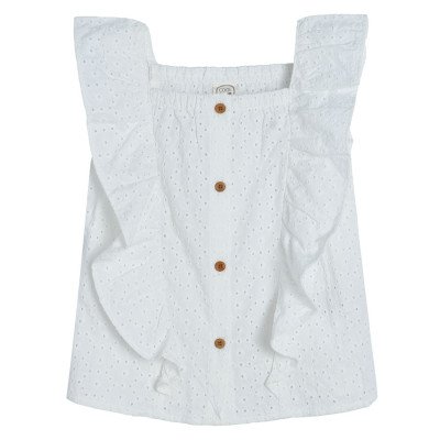 COOL CLUB - Dívčí blůzka bez rukávů BÍLÁ vel.98