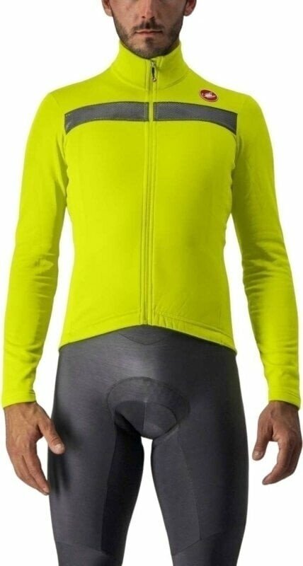 Castelli Puro 3 pánský zateplený dres dlouhý rukáv Electric Lime/Black Reflex vel. L