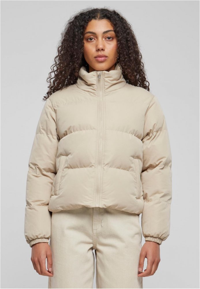Ladies Short Peached Puffer Jacket - wetsand 3XL