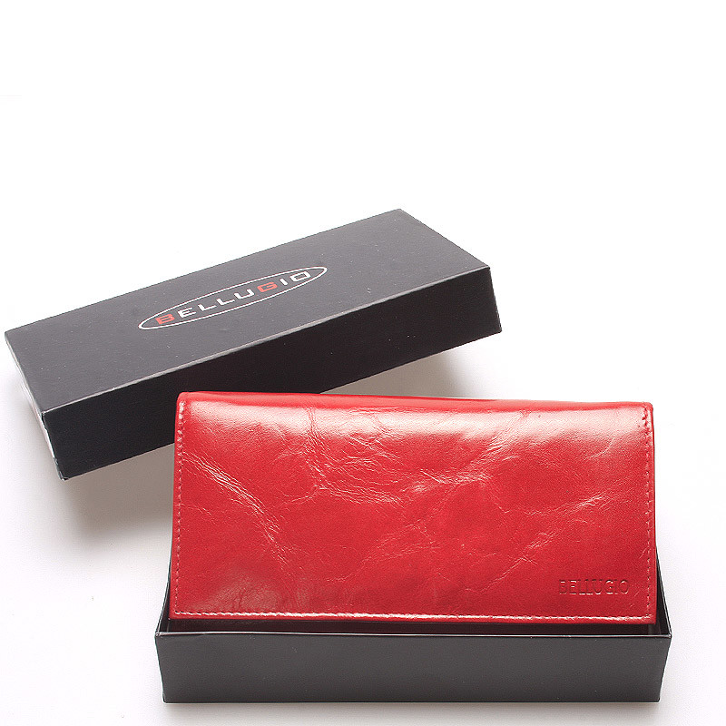 Velká červená kožená dámská peněženka Bellugio Istrie