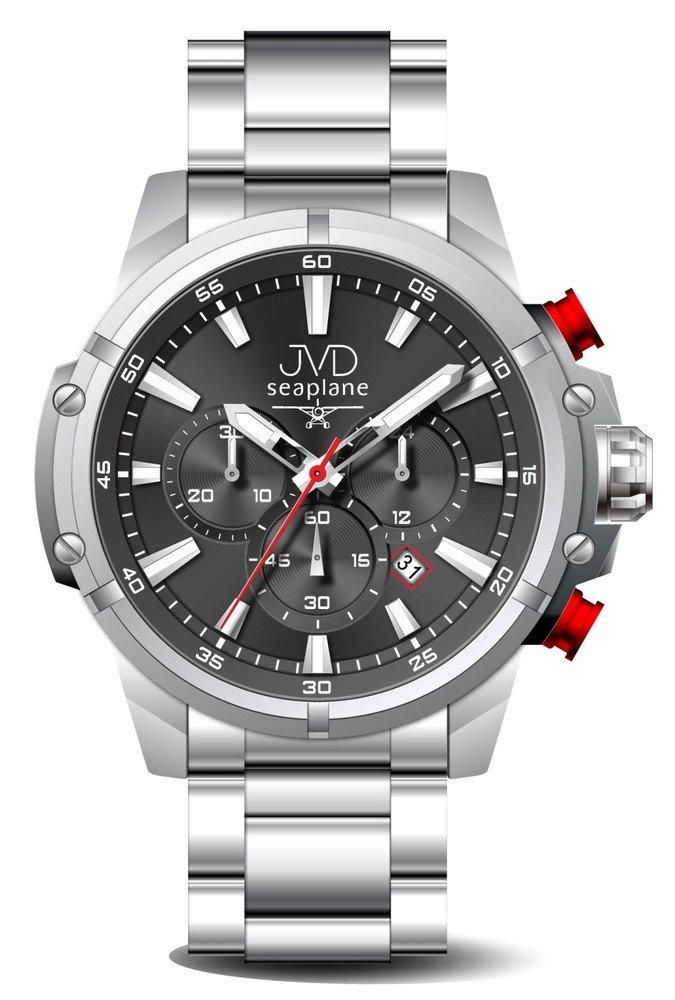 JVD Pánské vodotěsné ocelové náramkové hodinky (chronograf) JVD JC635.3