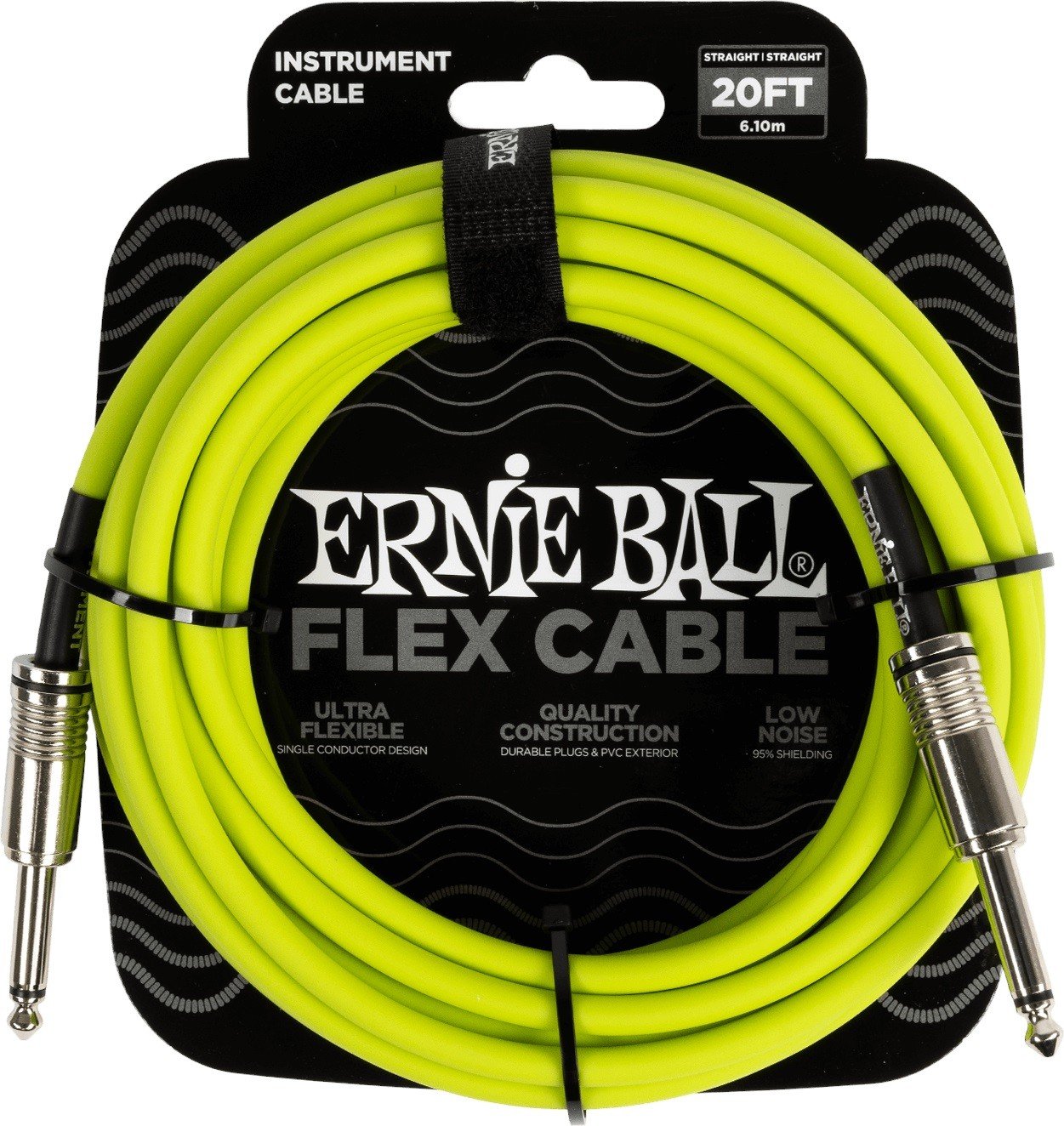 Ernie Ball Flex Instrument Cable 20' Green