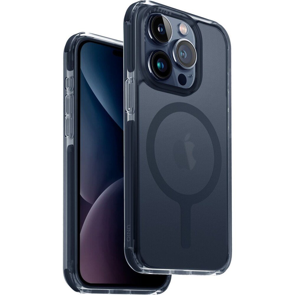 UNIQ Combat MagClick ochranný kryt iPhone 15 Pro Smoke Blue (modrý)