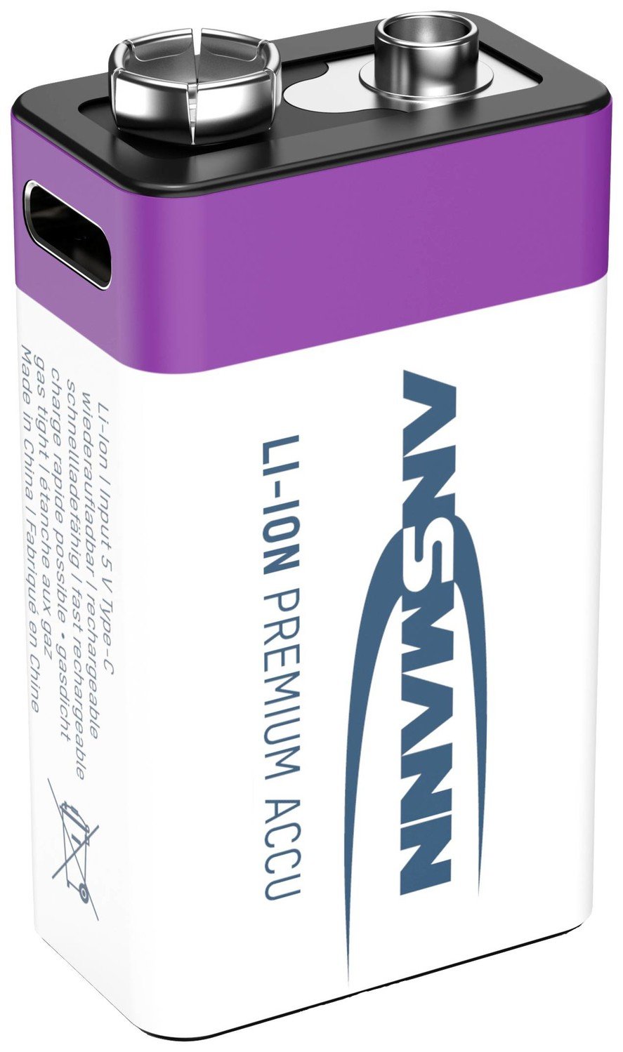 Ansmann E-Block USB-C akumulátor 9 V Li-Ion akumulátor 400 mAh 9 V 1 ks