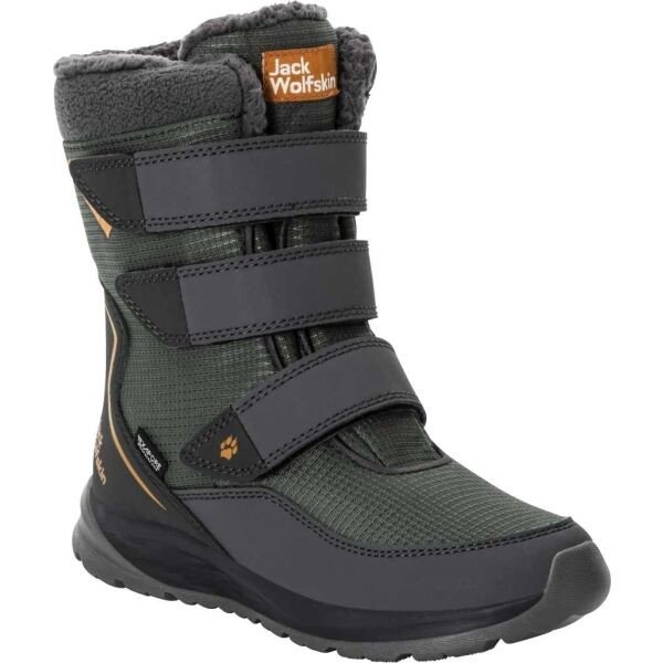 Jack Wolfskin POLAR BOOT TEXAPORE HIGH VC K Dětská zimní obuv, zelená, velikost 40