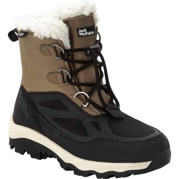 Jack Wolfskin VOJO SHELL XT TEXAPORE MID K Dětská zimní obuv, hnědá, velikost 40