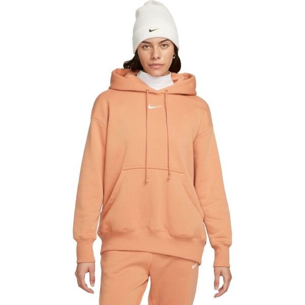 Nike NSW PHNX FLC OS PO HOODIE Dámská mikina, oranžová, velikost S