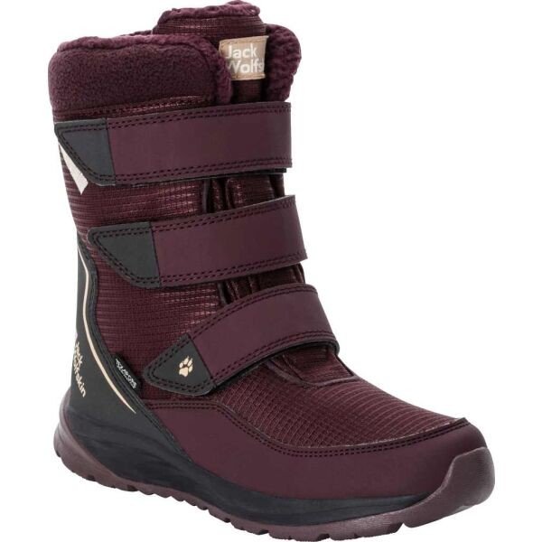 Jack Wolfskin POLAR BOOT TEXAPORE HIGH VC K Dětská zimní obuv, vínová, velikost 34