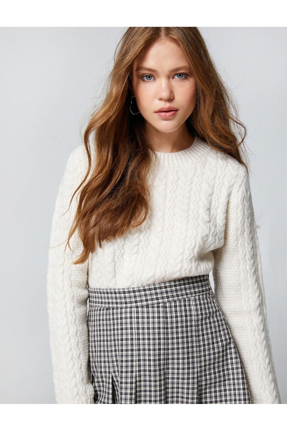 Koton Knitted Textured Sweater Acrylic