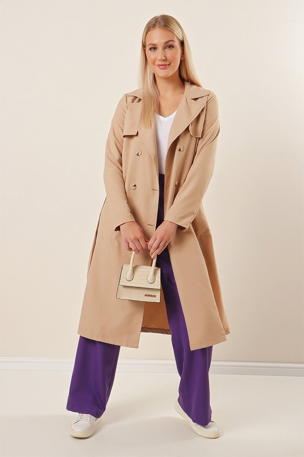 HAKKE Pouch Pocket Trench Coat Jacket