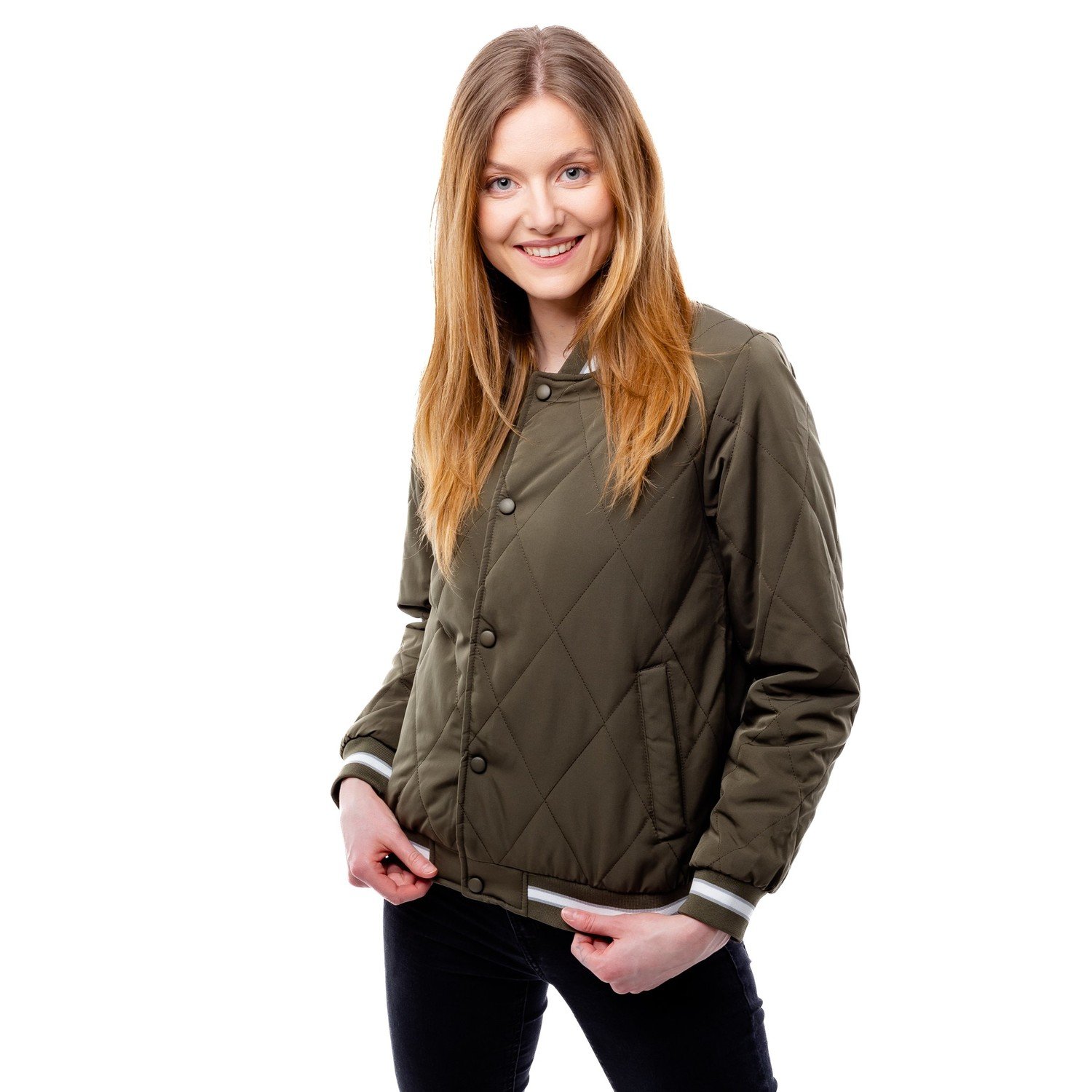 Dámská prošívaná bomber bunda GLANO - khaki