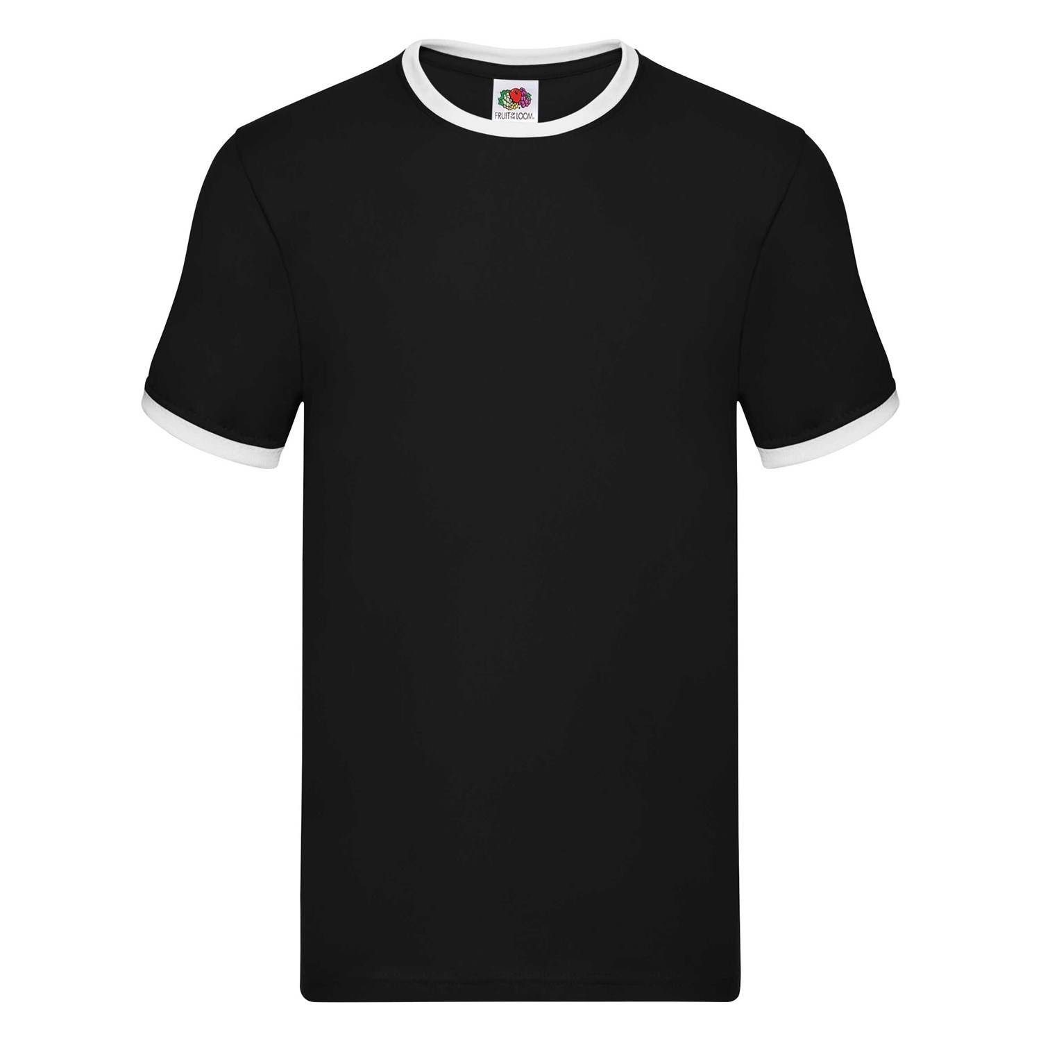 Czarna koszulka męska Ringer Fruit of the Loom