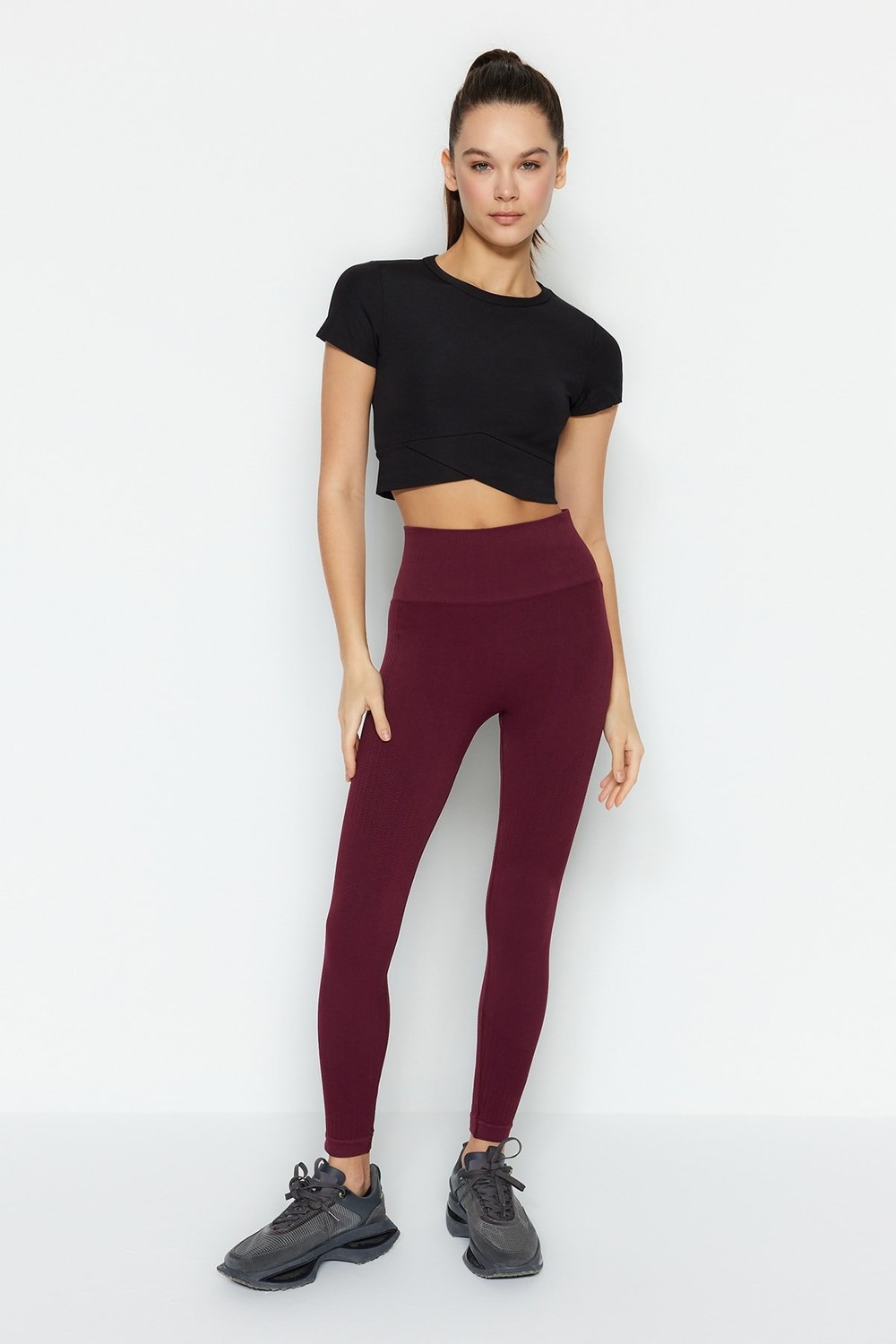 Jerf Lily - Burgundy High Waist Consolidating Leggings