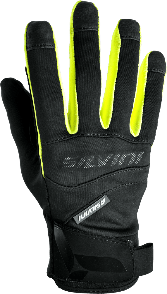 Unisex softshellové rukavice silvini fusaro černá/neonově žlutá m