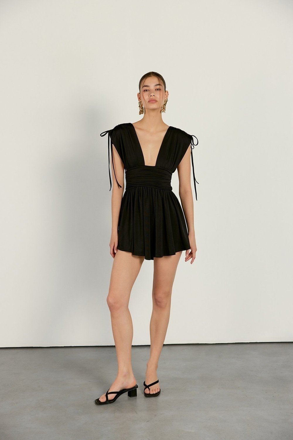 VATKALI Short Asymmetrical Dress Black