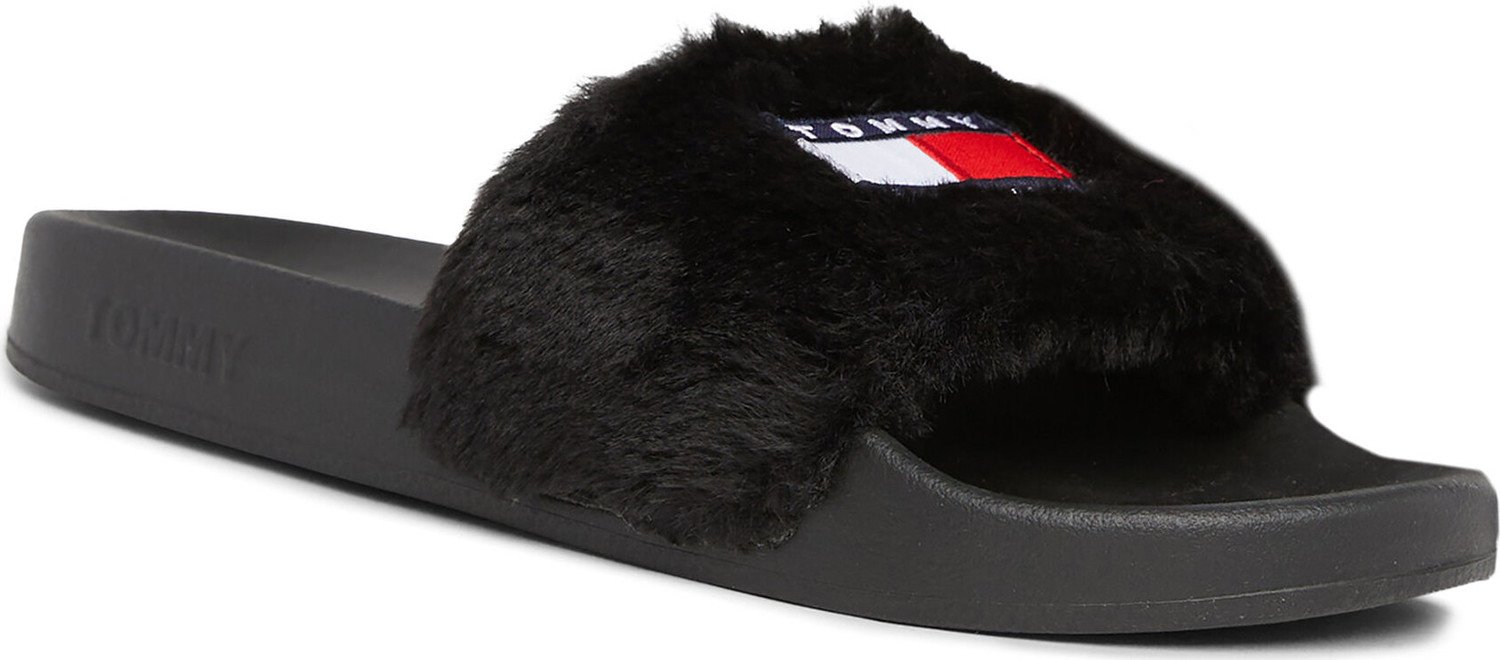 Nazouváky Tommy Jeans Tjw Fur Pool Slide EN0EN02410 Black BDS