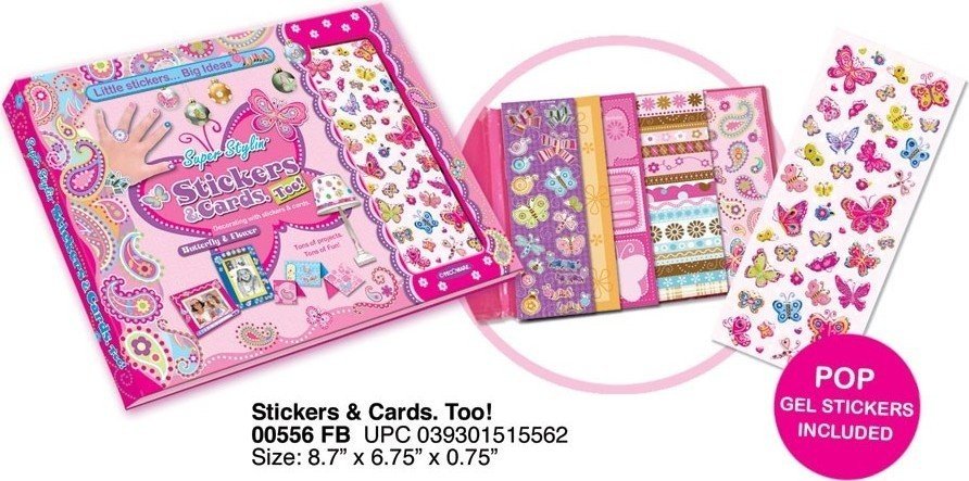 Sada karty a nálepky motýlci - Alltoys