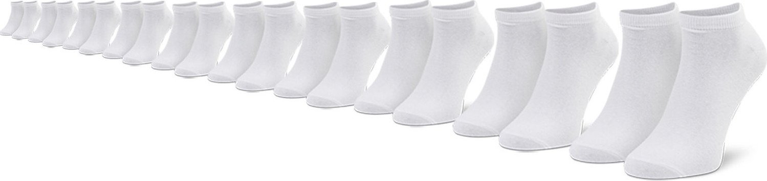 Sada 10 párů nízkých ponožek unisex Jack&Jones Jacdondo Socks 12172337 White