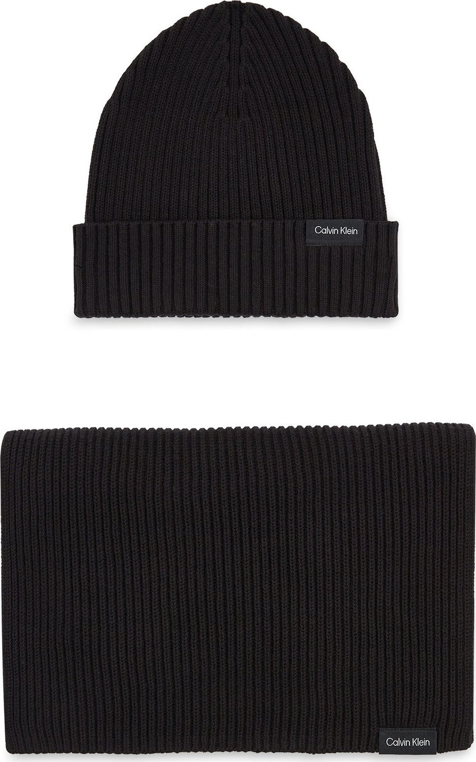 Sada čepice a šál Calvin Klein Gs Classic Cotton Scarf+Beanie K50K511021 Ck Black BAX