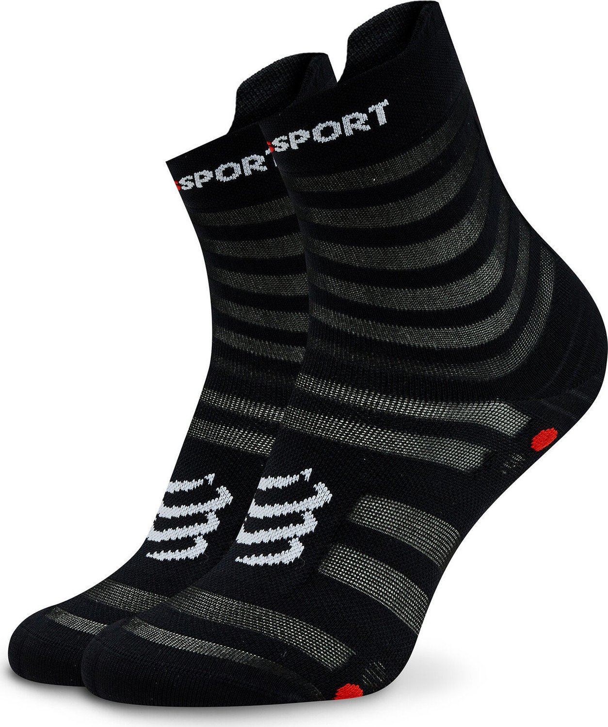 Klasické ponožky Unisex Compressport Pro Racing Socks V4.0 Ultralight Run High XU00050B Black/Red