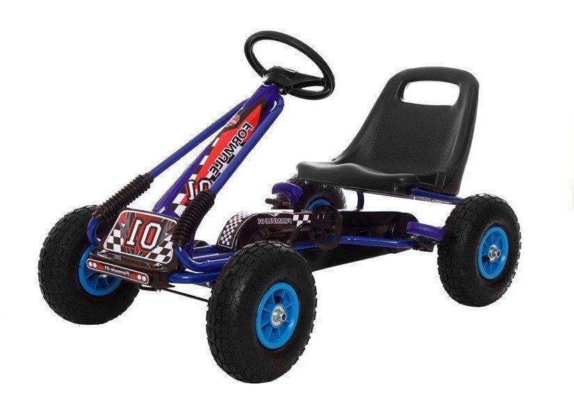 mamido Dětská šlapací motokára s nafukovacími koly A-15 modrá