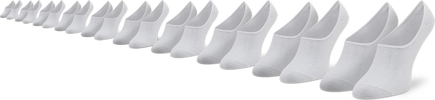 Sada 10 párů nízkých ponožek unisex Jack&Jones Jacbasic 12192330 r. OS White