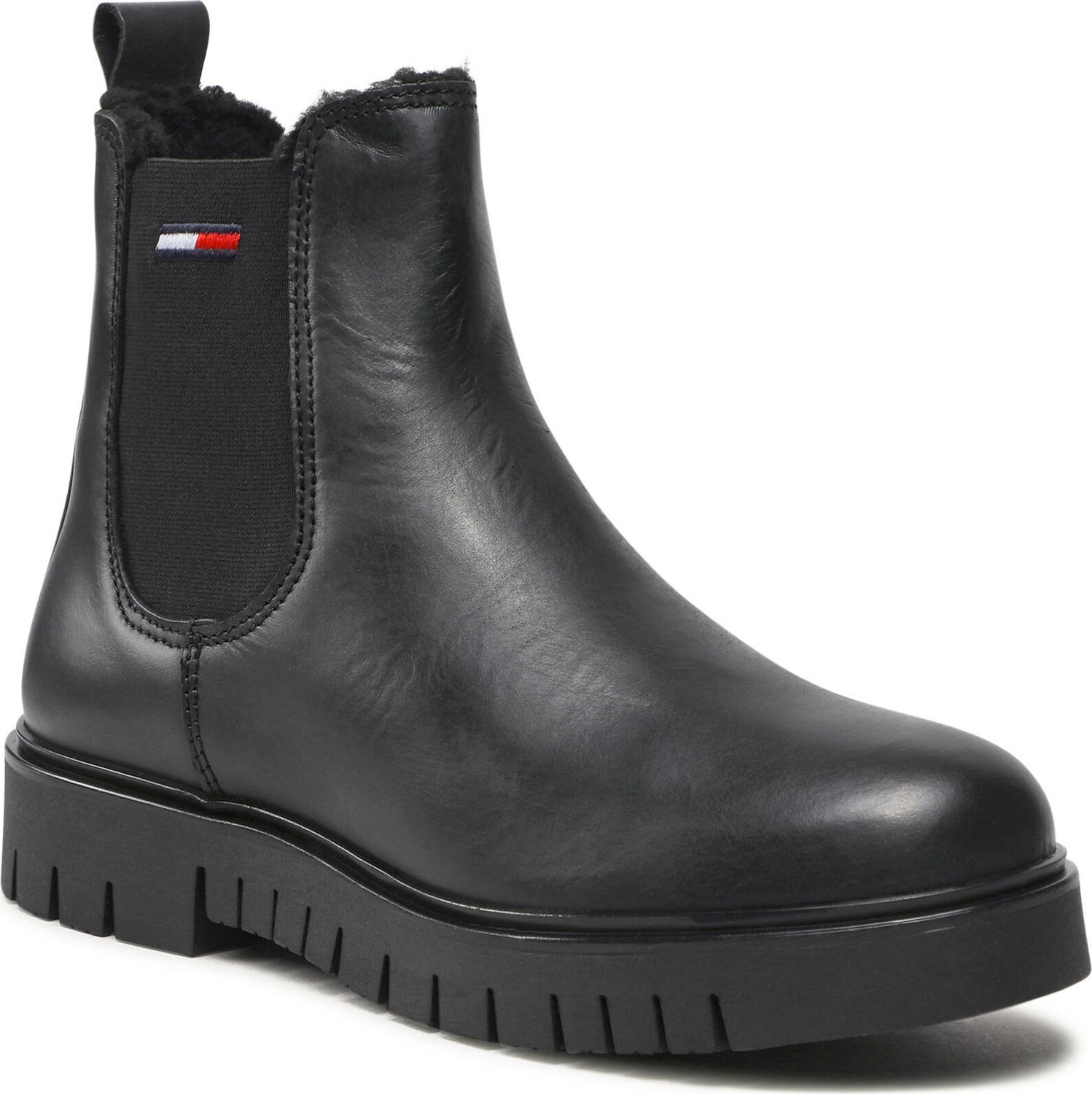 Kotníková obuv s elastickým prvkem Tommy Jeans Warmlined Chelsea Boot EN0EN01991 Black BDS