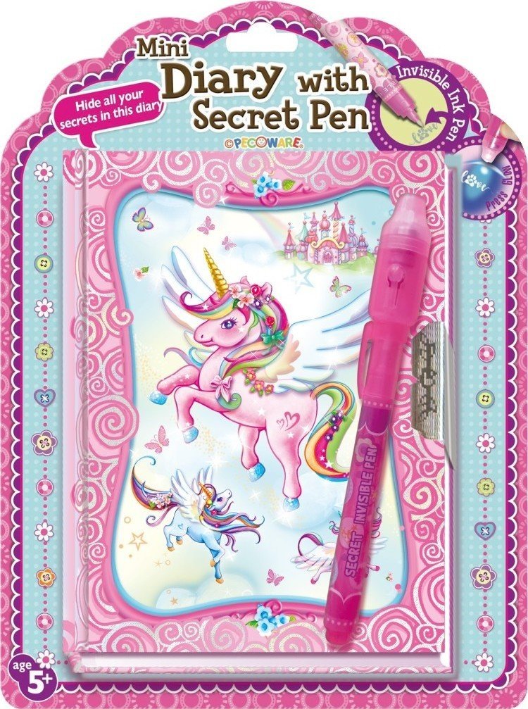 Mini deník s tajným perem jednorožec - Alltoys