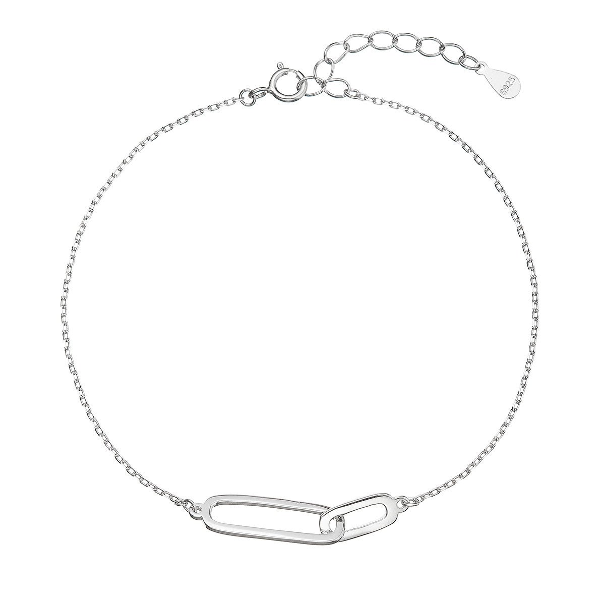 Evolution Group Stříbrný náramek dva oválky 63012