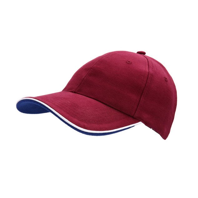 Kšiltovka CoFEE Piping - tmavě červená-bílá