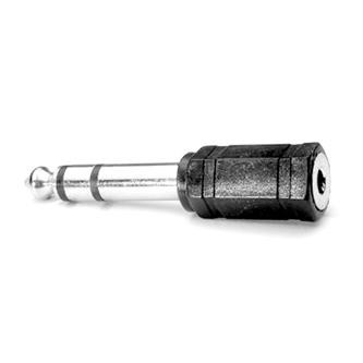 Audio redukce, Jack (6.3mm) samec - Jack (3.5mm) samice, stereo, černá, Logo blistr