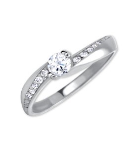 Brilio Silver Stříbrný zásnubní prsten se zirkony 426 001 00530 04 53 mm