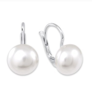 Brilio Silver Elegantní stříbrné náušnice se syntetickou perlou 438 001 01234 0400000