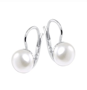 Brilio Silver Elegantní stříbrné náušnice se syntetickou perlou 438 001 01235 0400000