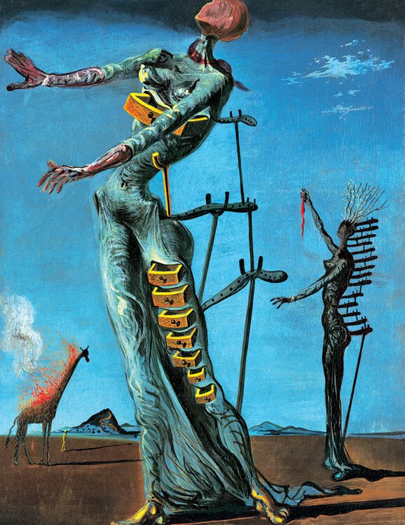 MIGNECO&SMITH Umělecký tisk Salvador Dali - Girafe En Feu, Salvador Dalí, (60 x 80 cm)