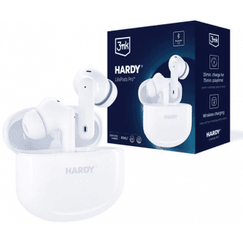 HF, sluchátka Bluetooth 3mk HARDY LifePods Pro, stereo, nabíjecí pouzdro, bílá 3mk 477966 5903108528290