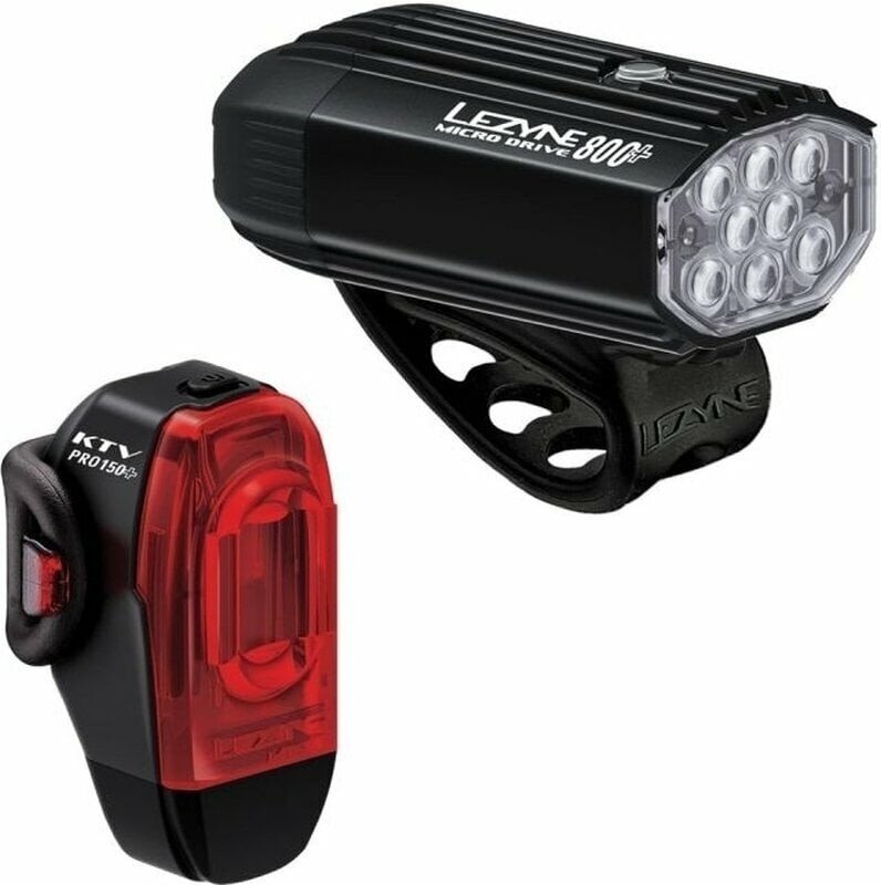 Lezyne Micro Drive 800+/KTV Drive Pro+ Pair Satin Black/Black