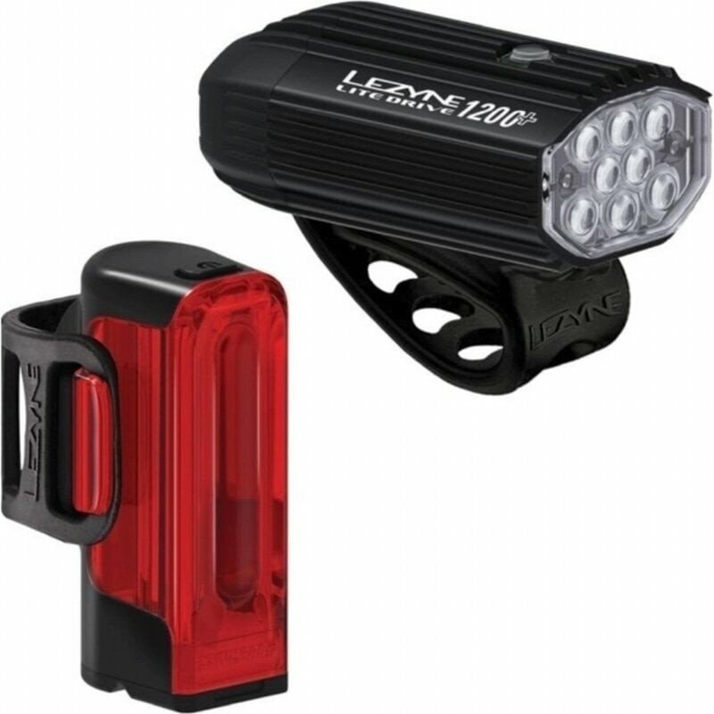 Lezyne Lite Drive 1200+/Strip Drive Pro 400+ Pair Satin Black/Black