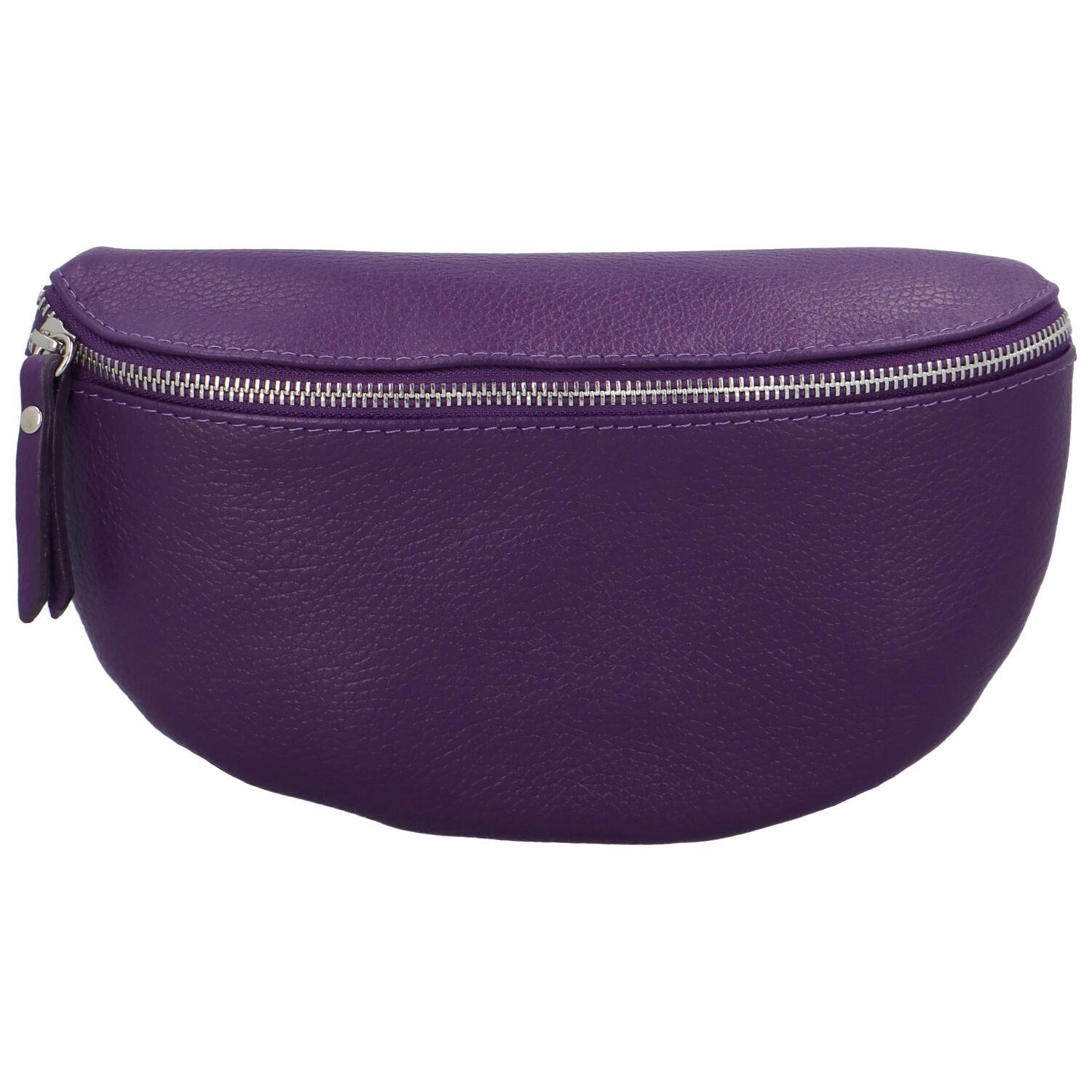 Dámská kožená ledvinka fialová - Delami Vera Pelle Xarabi fialová