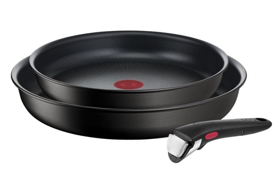 Tefal 3dílná sada pánví 24/28 cm + 1 odnímatelná rukojeť Ingenio Eco Resist L3979102