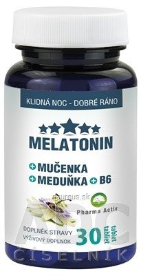 ADITIVA SK, s.r.o. Pharma Activ MELATONIN + Mučenka + Meduňka + B6 tbl (meduňka) (inov.2019) 1x30 ks
