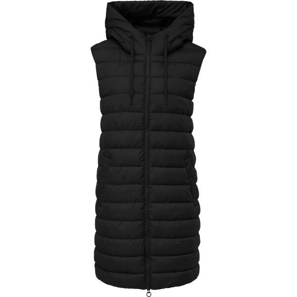 s.Oliver RL OUTDOOR WAISTCOAT Prošívaná vesta s kapucí, černá, velikost 42
