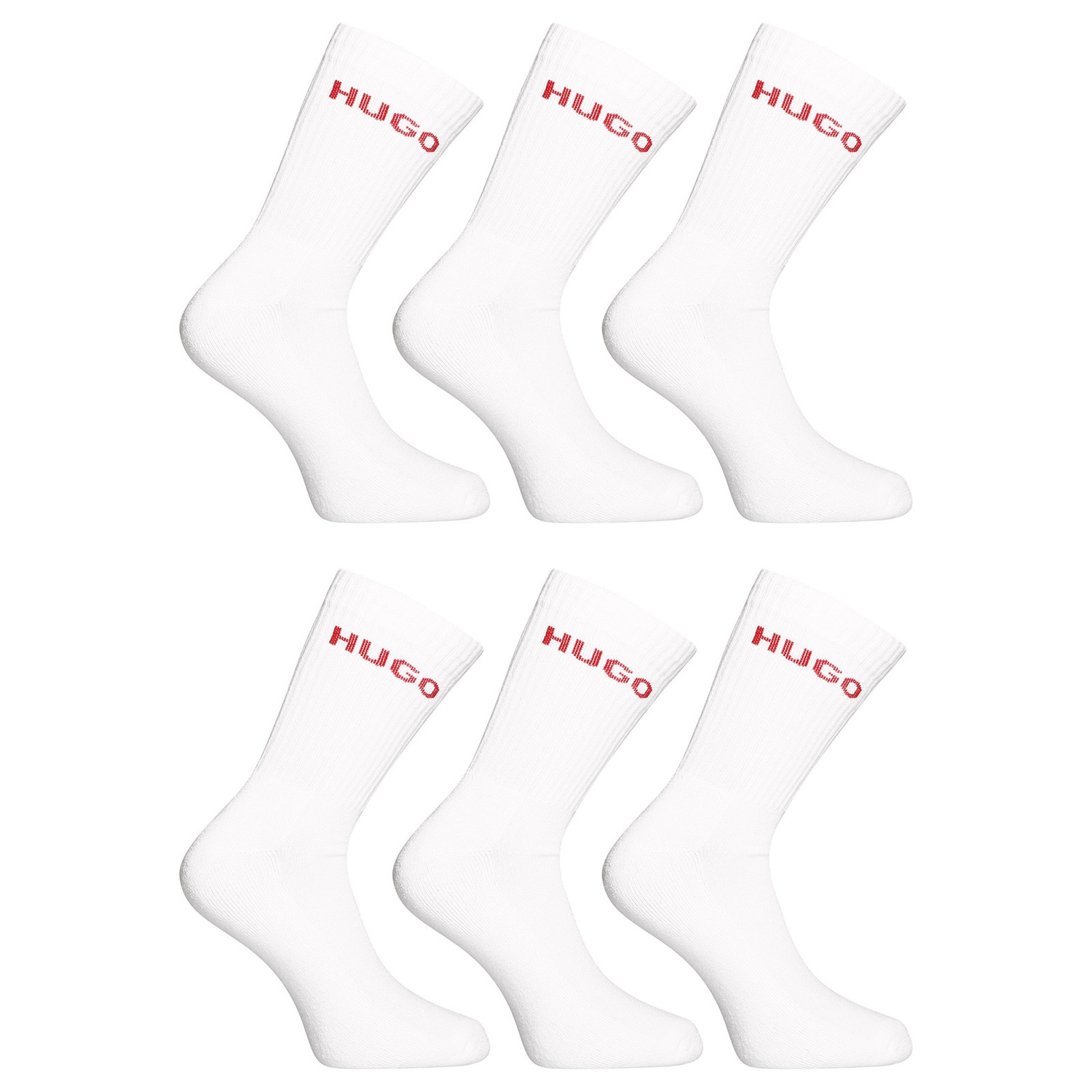 6PACK ponožky Hugo Boss vysoké bílé (50510187 100) L